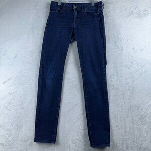Calvin Klein Womens Ultimate Skinny Jeans Mid Rise Denim Dark Blue Size 8X32